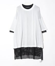 BOXY REVERSED MESH LAYERED TEE