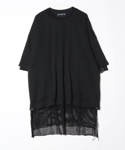mastermind JAPAN（マスターマインド）の「BOXY REVERSED MESH LAYERED TEE（Tシャツ/カットソー・メンズ・ホワイト系その他/ブラック系その他・XL）」の2枚目の写真