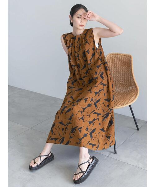 Te chichi（テチチ）の「コットンリップルアートプリントワンピース（ワンピース・レディース・ブラック/ブラウン・F）」の10枚目の写真