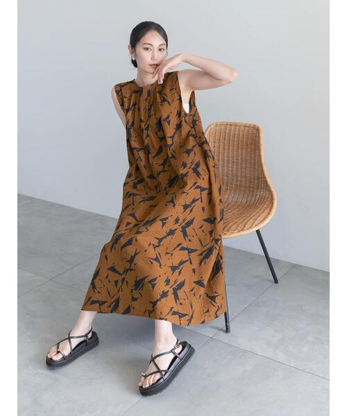 Te chichi（テチチ）の「コットンリップルアートプリントワンピース（ワンピース・レディース・ブラック/ブラウン・F）」の11枚目の写真
