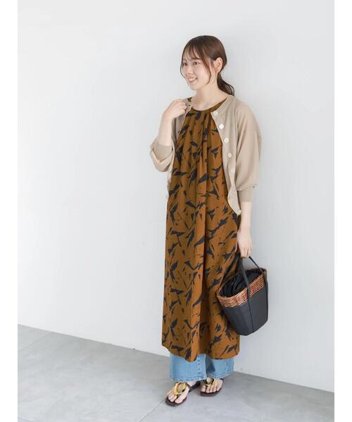 Te chichi（テチチ）の「コットンリップルアートプリントワンピース（ワンピース・レディース・ブラック/ブラウン・F）」の16枚目の写真
