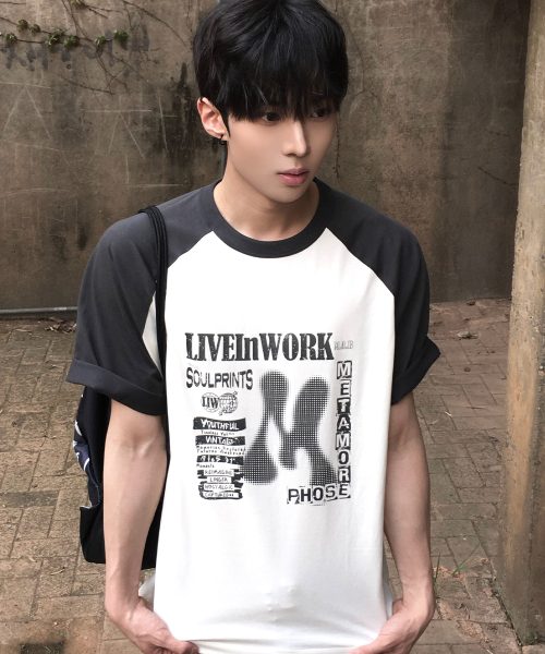 MINDBRIDGE（マインドブリッジ）の「[ON]グラフィックオーバーサイズラグラン半袖Tシャツ - 2カラー（Tシャツ/カットソー・メンズ・ブラウン/ダークグレー・100/110/95/105）」の14枚目の写真