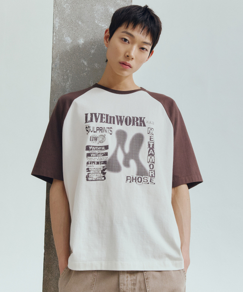 MINDBRIDGE（マインドブリッジ）の「[ON]グラフィックオーバーサイズラグラン半袖Tシャツ - 2カラー（Tシャツ/カットソー・メンズ・ブラウン/ダークグレー・100/110/95/105）」の10枚目の写真