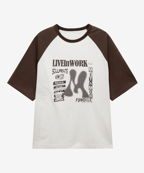 MINDBRIDGE（マインドブリッジ）の「[ON]グラフィックオーバーサイズラグラン半袖Tシャツ - 2カラー（Tシャツ/カットソー・メンズ・ブラウン/ダークグレー・100/110/95/105）」の6枚目の写真