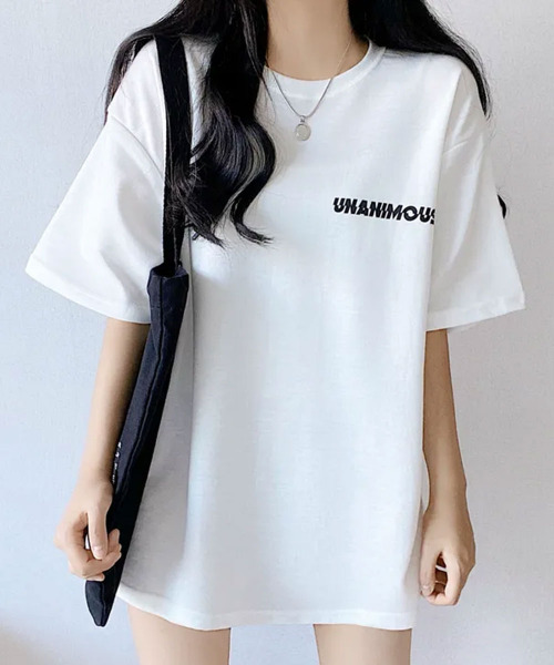 VIVID LADY(ビビッドレディー)の「バックロゴ 半袖Tシャツ(Tシャツ/カットソー・レディース・アイボリー/ブラック・FREE)」の2枚目の写真