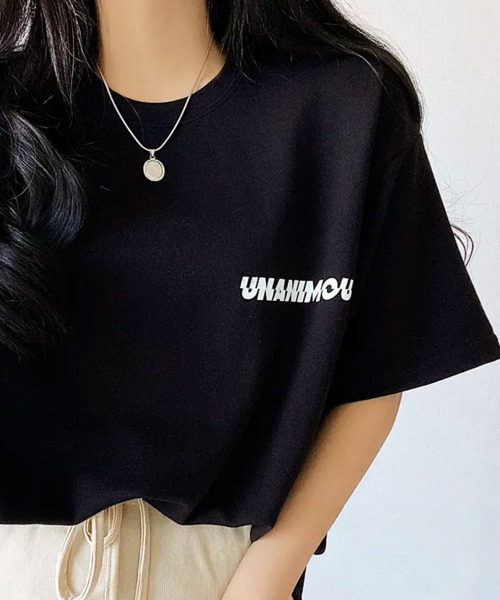 VIVID LADY(ビビッドレディー)の「バックロゴ 半袖Tシャツ(Tシャツ/カットソー・レディース・アイボリー/ブラック・FREE)」の16枚目の写真