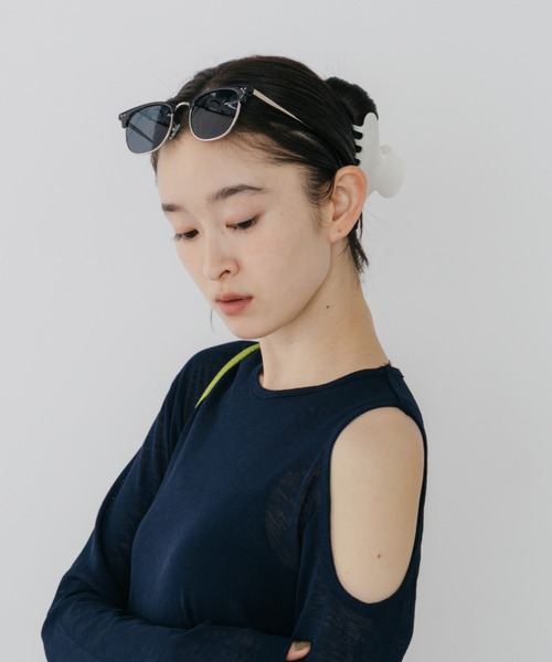 duei(デュイ)の「アシメカットアウトシアーロングスリーブトップス(Tシャツ/カットソー・レディース・ネイビー/ブラック・FREE)」の14枚目の写真
