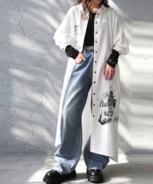 サイドスリット シャツワンピース