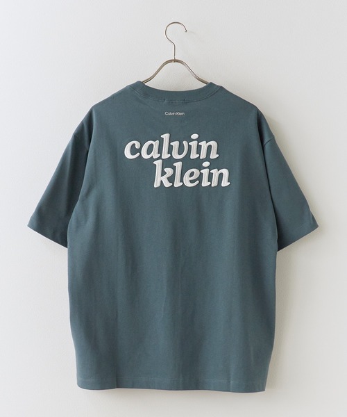 Calvin Klein（カルバン・クライン）の「Calvin Klein/カルバンクライン エンブロイダリーロゴリラックス Tシャツ SS RLXD 300 GSM HIGH PILE TEE 刺繍 ブランドロゴ クルーネック 半袖 メンズ レディース 2026年 夏 夏服 秋 秋服（Tシャツ/カットソー・メンズ・アッシュグレー/グリーン系その他・S/M/L/XL）」の14枚目の写真