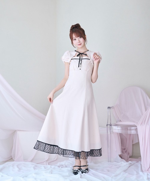 Piping puff sleeve dress（ワンピース）｜Rose Muse（ロゼミューズ