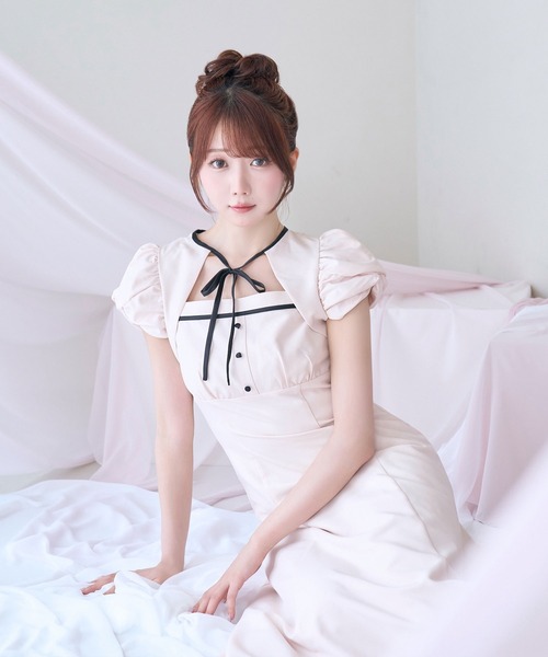 Piping puff sleeve dress（ワンピース）｜Rose Muse（ロゼミューズ