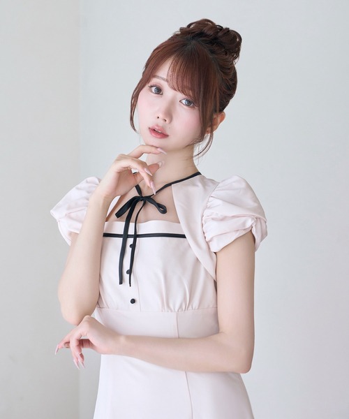 Rose Muse(ロゼミューズ)の「Piping puff sleeve dress(ワンピース・レディース・ピンク・FREE)」の3枚目の写真