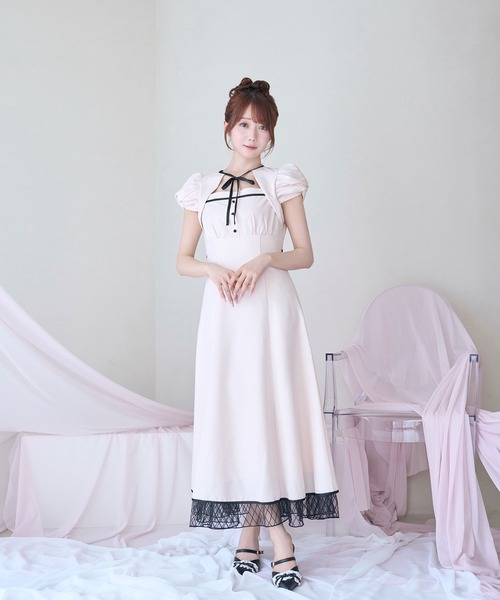Rose Muse(ロゼミューズ)の「Piping puff sleeve dress(ワンピース・レディース・ピンク・FREE)」の5枚目の写真