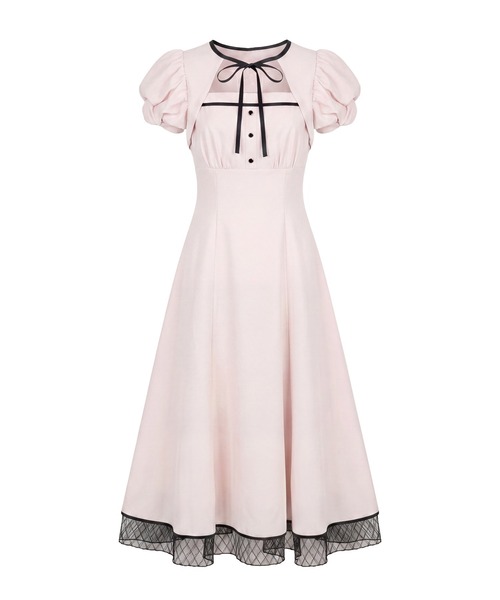Rose Muse(ロゼミューズ)の「Piping puff sleeve dress(ワンピース・レディース・ピンク・FREE)」の6枚目の写真