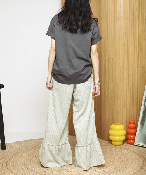 Firsthand（ファーストハンド）の「Firsthand/ファーストハンド ワイドシルエット ティアード チェック イージーパンツ【限定展開】（その他パンツ・レディース・ブラック/グリーン/ベージュ・MEDIUM/SMALL）」の15枚目の写真