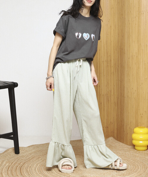 Firsthand（ファーストハンド）の「Firsthand/ファーストハンド ワイドシルエット ティアード チェック イージーパンツ【限定展開】（その他パンツ・レディース・ブラック/グリーン/ベージュ・MEDIUM/SMALL）」の10枚目の写真