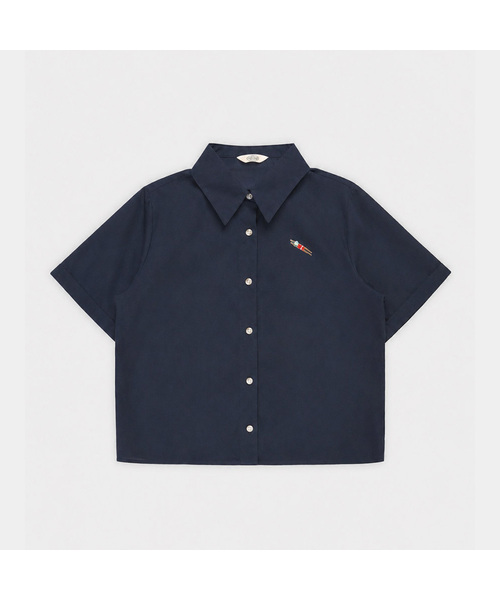 PIGMENT（ピグメント）の「アサハーフワッペンシャツ (KYNB2604025)（シャツ/ブラウス・レディース・ホワイト/スカイブルー/ネイビー/ブラウン/ミント・FREE）」の5枚目の写真
