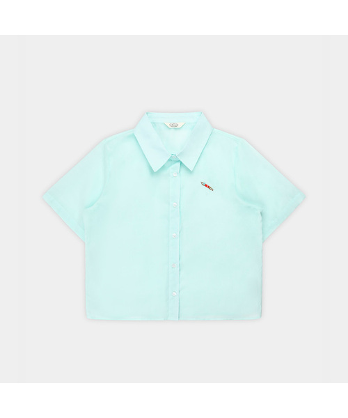 PIGMENT（ピグメント）の「アサハーフワッペンシャツ (KYNB2604025)（シャツ/ブラウス・レディース・ホワイト/スカイブルー/ネイビー/ブラウン/ミント・FREE）」の3枚目の写真