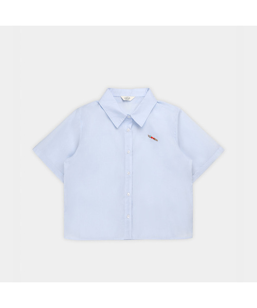 PIGMENT（ピグメント）の「アサハーフワッペンシャツ (KYNB2604025)（シャツ/ブラウス・レディース・ホワイト/スカイブルー/ネイビー/ブラウン/ミント・FREE）」の4枚目の写真