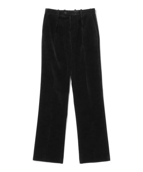 BEAMS F(ビームスエフ)の「【別注】ORTELO / ミックスファブリック コーデュロイ 1プリーツ ワイドスラックス(スラックス・メンズ・ブラック・50/48/46/44/42)」の2枚目の写真