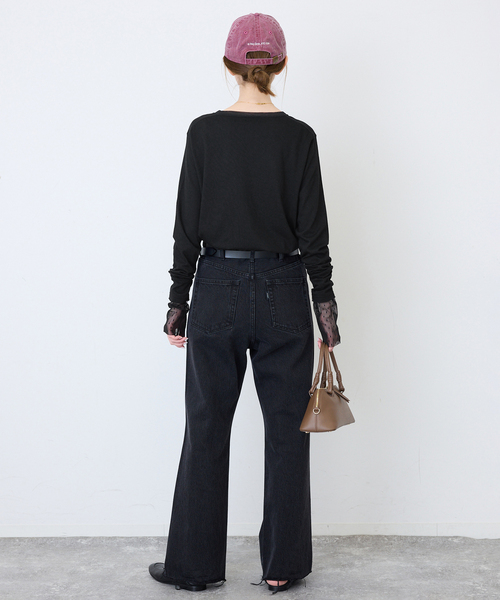 SLOBE IENA（スローブイエナ）の「《シリーズあり》LE DENIM LEAN BOOTY LEGデニム（デニムパンツ・レディース・スカイブルー/ブラック・36/38）」の13枚目の写真