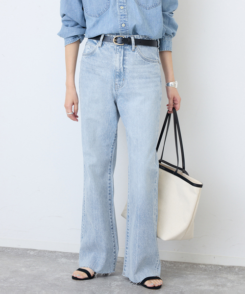 SLOBE IENA（スローブイエナ）の「《シリーズあり》LE DENIM LEAN BOOTY LEGデニム（デニムパンツ・レディース・スカイブルー/ブラック・36/38）」の18枚目の写真