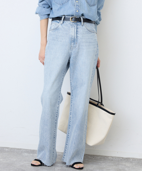 SLOBE IENA（スローブイエナ）の「《シリーズあり》LE DENIM LEAN BOOTY LEGデニム（デニムパンツ・レディース・スカイブルー/ブラック・36/38）」の19枚目の写真
