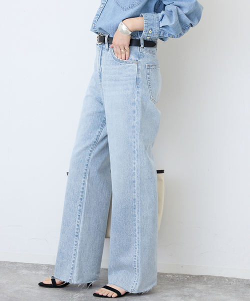 SLOBE IENA（スローブイエナ）の「《シリーズあり》LE DENIM LEAN BOOTY LEGデニム（デニムパンツ・レディース・スカイブルー/ブラック・36/38）」の20枚目の写真