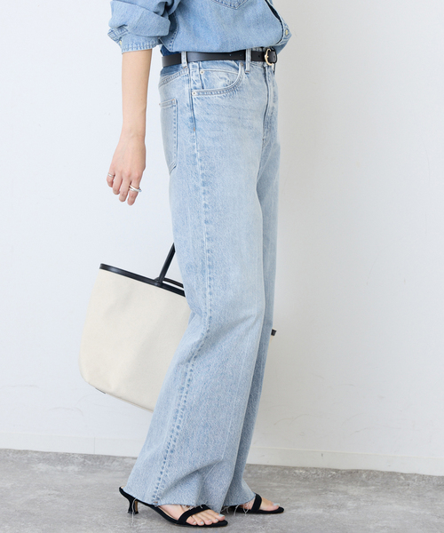 SLOBE IENA（スローブイエナ）の「《シリーズあり》LE DENIM LEAN BOOTY LEGデニム（デニムパンツ・レディース・スカイブルー/ブラック・36/38）」の21枚目の写真