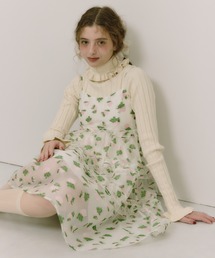 idem（イデム）の「sheer flower jacquard onepiece / シアージャガードキャミワンピース（ワンピース）」