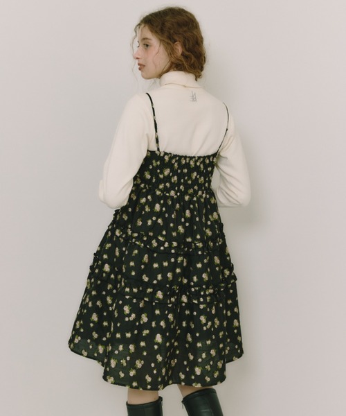idem（イデム）の「sheer flower jacquard onepiece / シアージャガードキャミワンピース（ワンピース・レディース・ブラック/アイボリー・FREE）」の20枚目の写真