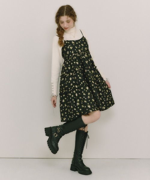 idem（イデム）の「sheer flower jacquard onepiece / シアージャガードキャミワンピース（ワンピース・レディース・ブラック/アイボリー・FREE）」の17枚目の写真