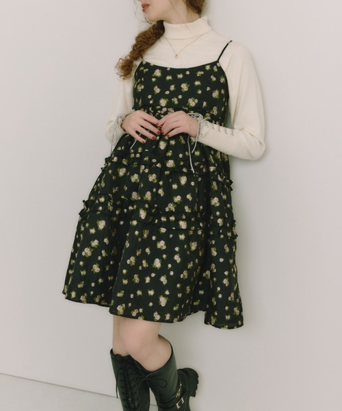 idem（イデム）の「sheer flower jacquard onepiece / シアージャガードキャミワンピース（ワンピース・レディース・ブラック/アイボリー・FREE）」の19枚目の写真