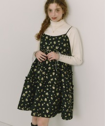 idem（イデム）の「sheer flower jacquard onepiece / シアージャガードキャミワンピース（ワンピース）」