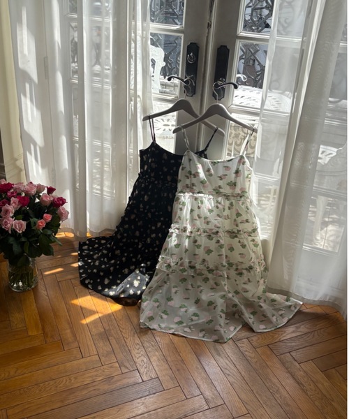 idem（イデム）の「sheer flower jacquard onepiece / シアージャガードキャミワンピース（ワンピース・レディース・ブラック/アイボリー・FREE）」の15枚目の写真