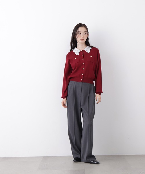 N.(N. Natural Beauty Basic)(エヌエヌナチュラルビューティーベーシック)の「レースカラーニットカーデ(カーディガン/ボレロ・レディース・グレー系その他/ボルドー/ホワイト系その他/ネイビー系・フリ-)」の15枚目の写真