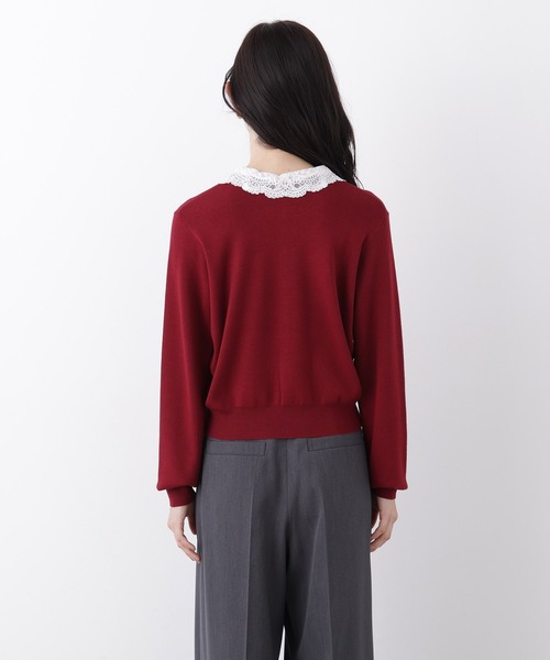 N.(N. Natural Beauty Basic)(エヌエヌナチュラルビューティーベーシック)の「レースカラーニットカーデ(カーディガン/ボレロ・レディース・グレー系その他/ボルドー/ホワイト系その他/ネイビー系・フリ-)」の21枚目の写真