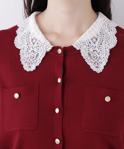 N.(N. Natural Beauty Basic)(エヌエヌナチュラルビューティーベーシック)の「レースカラーニットカーデ(カーディガン/ボレロ・レディース・グレー系その他/ボルドー/ホワイト系その他/ネイビー系・フリ-)」の22枚目の写真