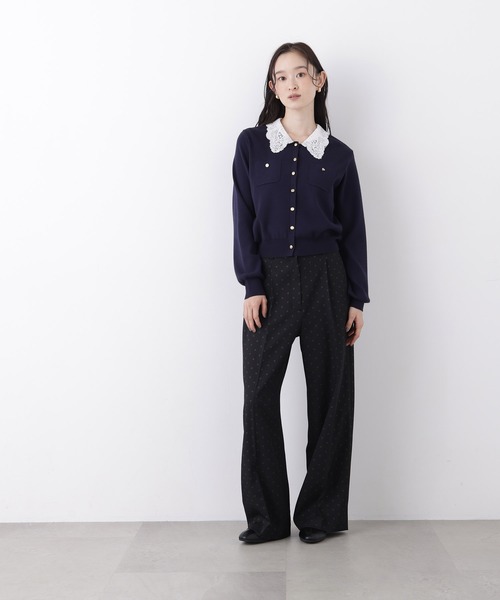 N.(N. Natural Beauty Basic)(エヌエヌナチュラルビューティーベーシック)の「レースカラーニットカーデ(カーディガン/ボレロ・レディース・グレー系その他/ボルドー/ホワイト系その他/ネイビー系・フリ-)」の9枚目の写真