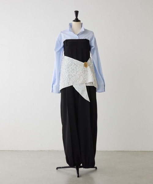 COLLAGE GALLARDAGALANTE(コラージュガリャルダガランテ)の「タートルロングシャツ/CEPIE.(シャツ/ブラウス・レディース・スカイブルー/ホワイト・FREE)」の9枚目の写真