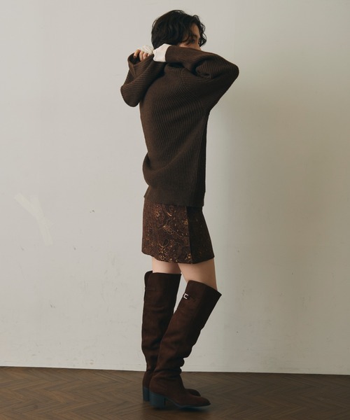 Trish(トリッシュ)の「ニットフードパーカー(ニット/セーター・レディース・ブラウン/チャコールグレー・MEDIUM)」の14枚目の写真