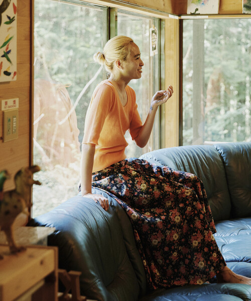 Freada(フリーダ)の「Freada/フリーダ Double-Tuck Long Skirt/ダブルタックロングスカート(スカート・レディース・ネイビー/レオパード・ONE SIZE)」の3枚目の写真