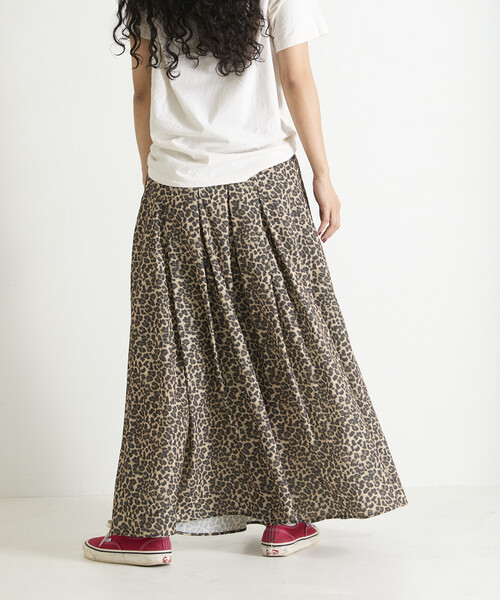 Freada(フリーダ)の「Freada/フリーダ Double-Tuck Long Skirt/ダブルタックロングスカート(スカート・レディース・ネイビー/レオパード・ONE SIZE)」の11枚目の写真