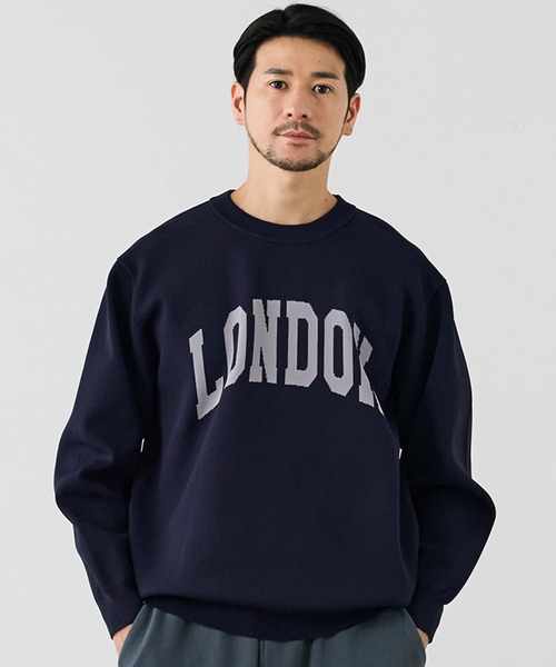 coca(coca)(コカ)の「ポリウーリーニットロゴトップス(ニット/セーター・メンズ・ダークブラウン/ネイビー/チャコール/ブラック・XL/L/M)」の4枚目の写真