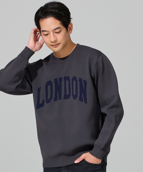 coca(coca)(コカ)の「ポリウーリーニットロゴトップス(ニット/セーター・メンズ・ダークブラウン/ネイビー/チャコール/ブラック・XL/L/M)」の2枚目の写真