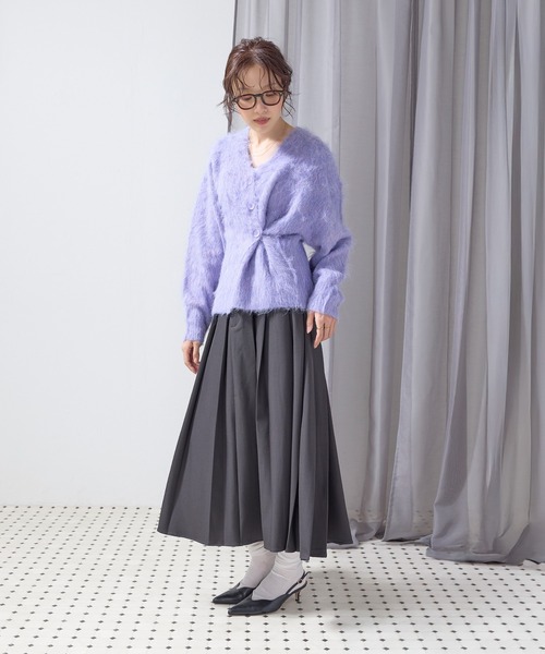 en CAnAF(エンカナフ)の「【秋冬の着回し万能アイテム】ツイルミディ丈プリーツスカート(スカート・レディース・グレイッシュベージュ/チャコールグレー/ブラウン/ブラック・フリー)」の16枚目の写真