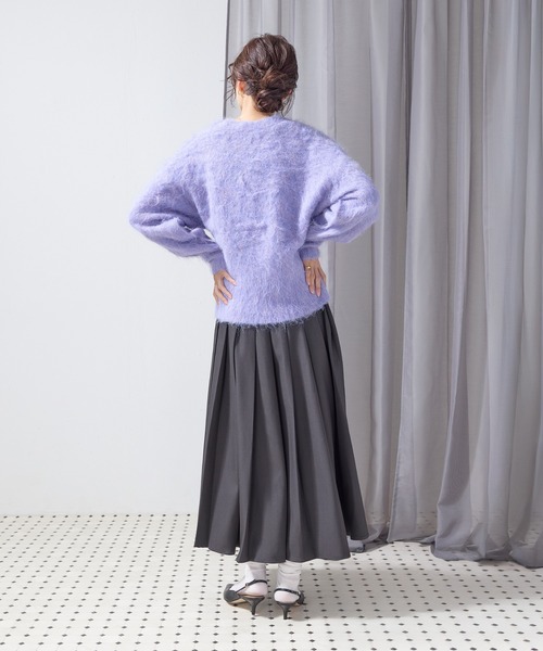 en CAnAF(エンカナフ)の「【秋冬の着回し万能アイテム】ツイルミディ丈プリーツスカート(スカート・レディース・グレイッシュベージュ/チャコールグレー/ブラウン/ブラック・フリー)」の5枚目の写真
