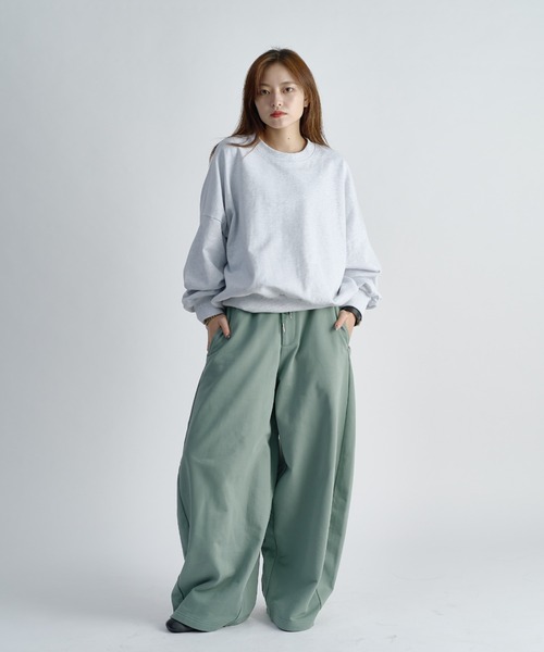 Lui's(ルイス)の「【WEB限定】 ワイドリブボリュームヘビースウェットパンツ(スウェットパンツ・メンズ・ブラック/グリーン系その他/グレー・M/S)」の4枚目の写真
