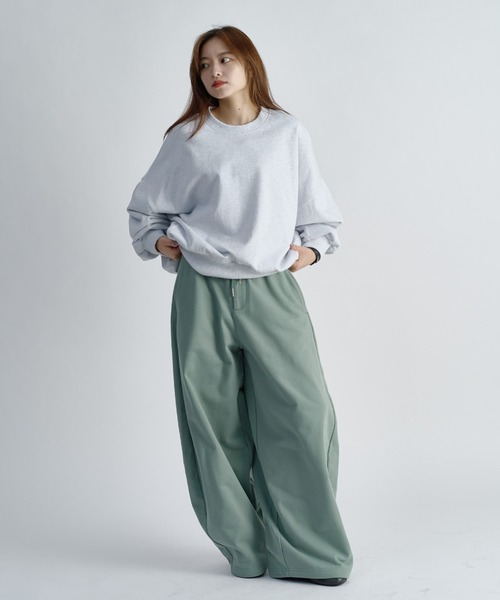 Lui's(ルイス)の「【WEB限定】 ワイドリブボリュームヘビースウェットパンツ(スウェットパンツ・メンズ・ブラック/グリーン系その他/グレー・M/S)」の5枚目の写真