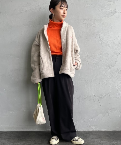 DANTON（ダントン）の「【WEB先行予約】[DANTON/ダントン] スタンドカラー ダブルフェイスボアジャケット（ブルゾン・レディース・チャコール/ブラック/ベージュ・M/S）」の19枚目の写真